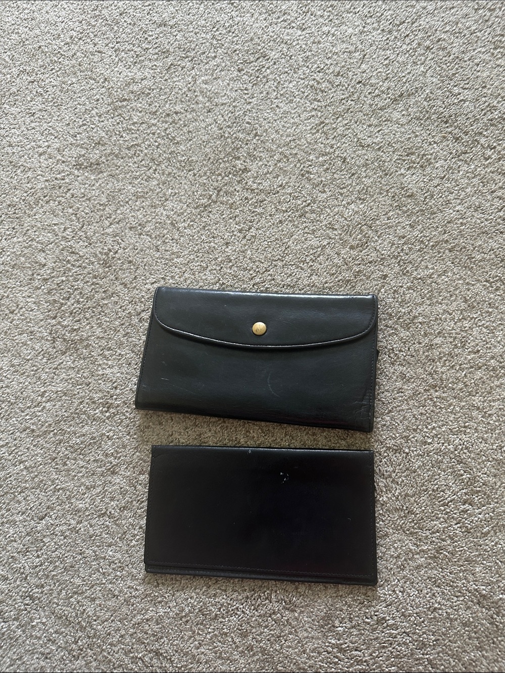 Vintage coach Classic Black Leather Wallets - with checkbook cover